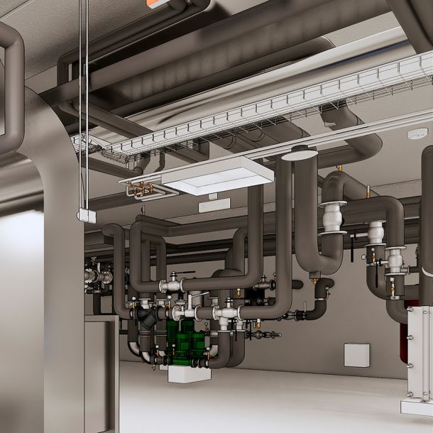 rendering of a heating and ventilation system